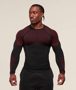 Maglietta a Compressione a Maniche Lunghe ad Asciugatura Rapida, T-shirt Elastica Traspirante Stampata da Uomo per Fitness e Allenamento - Product Image 2