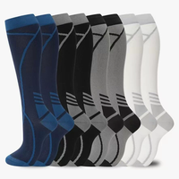 Chaussettes de compression pour hommes, nouveau design, antidérapantes, hauteur genou, personnalisées, pour le sport