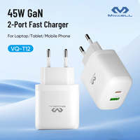 Chargeur mural USB-C Miccell 45W avec charge super rapide PD & QC3.0 pour utilisation en voyage sur ordinateur portable Android