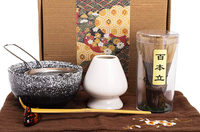 Ensemble de fouet à matcha de style japonais, support de fouet de torchon en bambou, avec bec verseur en métal, kit de boîte cadeau pour café et thé.