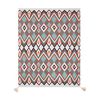 Queue de lit ethnique couverture de canapé tricotée bohème climatisation sieste décoration d'hiver couverture Raschel solide <span class=keywords><strong>Plaid</strong></span> géométrique - Product Image 1