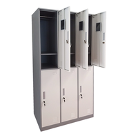 Armoire en acier à 2 portes, multicolores, personnalisée en usine, designs modernes, casier de rangement en métal avec étagère pour vêtements suspendus
