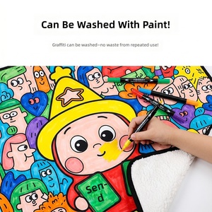 Coperta DIY per Graffiti, Stile Cartone Animato Invernale, Antistatica e Lavabile in Lavatrice, per Colorare e Disegnare nella Prima Infanzia - Product Image 5