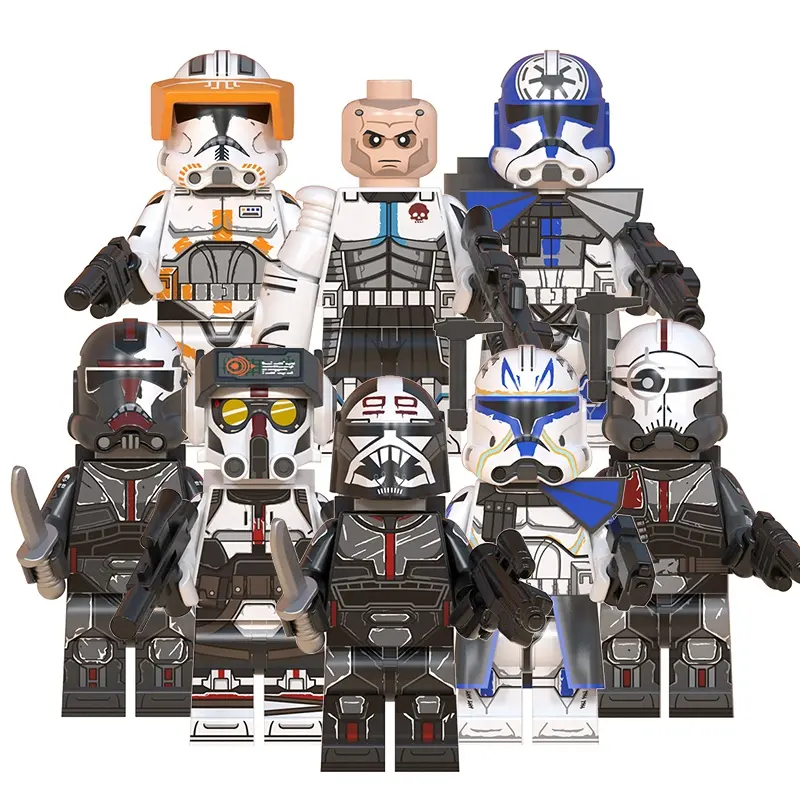 WM6095 Ster Clone Wars 7 Slechte Partij Jesse Ahsoka 'S Clone Troopers Mini Actiefiguren Wapens 501st Legion Buiiding Blokken speelgoed