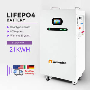 10 년 보증 8000 + 사이클 21KW 가정 에너지 저장 51.2V 400AH 48V LiFePO4 배터리 이동식 리튬 이온 배터리 - Product Image 1