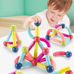 Jeu de bâtons magnétiques 3D assemblés pour l'éducation précoce, 42 pièces, blocs de construction magnétiques, boules <span class=keywords><strong>et</strong></span> barres empilables, ensemble de jouets STEM - Product Image 2