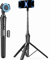 Trépied portable pour téléphone en alliage d'aluminium avec lumière d'appoint