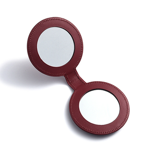 Bán buôn Red Round Pocket <span class=keywords><strong>double</strong></span> side biểu tượng tùy chỉnh PU da tinh tế không thể phá vỡ gương - Product Image 4