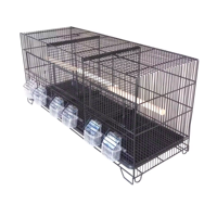 Vente en gros Nouveau modèle Bon marché 3 compartiments Cage de perroquet canari solide Boîte de rangement d'élevage d'oiseaux Finch en métal