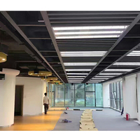 Décoration de plafond de restaurant, décoration intérieure, plafond en aluminium en forme de U, effet bois