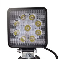 Lumière de travail LED ultra-mince en aluminium 27W 12V, robuste, pour camions, voitures, tracteurs, éclairage extérieur automobile, CE RoHS