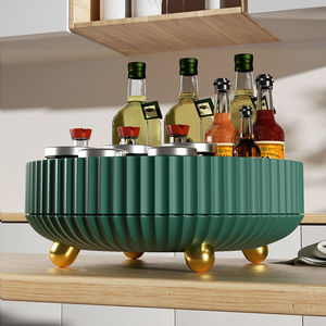 28厘米宽防滑懒人转盘托盘塑料餐具室储物架旋转书桌收纳器，用于调味化妆品饰品 - Product Image 1