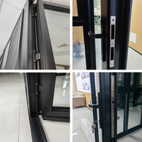 Puertas Francesas de Aluminio y Vidrio Personalizadas para Exterior e Interior, Puerta Doble de Entrada Insonorizada Negra para Casa