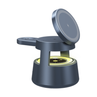Soporte para Teléfono con Altavoz Multifuncional de 5-10W, Estación de Carga Inalámbrica USB, Lámpara Nocturna de Escritorio, Plástico, para Hogar/Oficina, Regalo