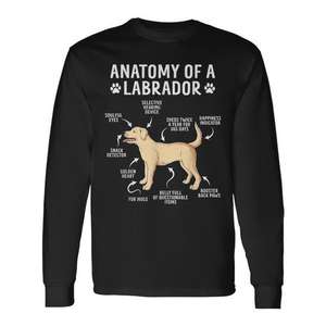 Camiseta de manga larga Anatomy Of A Labrador Retriever para amantes de los perros - Product Image 1