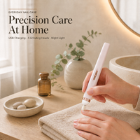 Mini perceuse à ongles électrique portable en gros, rechargeable par USB, 5 têtes de ponçage avec lumière nocturne pour la maison et le salon