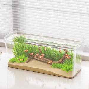 एक्वेरियम पारदर्शी पालतू ग्लास बॉक्स गोल्डफिश टैंक साधारण पारिस्थितिक टैंक भूनिर्माण टैंक कार्यालय डेस्कटॉप मछली पालतू - Product Image 4