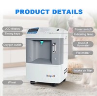 Appareil d'oxygénation vétérinaire, petit appareil d'oxygénation d'urgence pour clinique vétérinaire, 5 l/min pour poissons tropicaux, petits animaux et animaux de compagnie