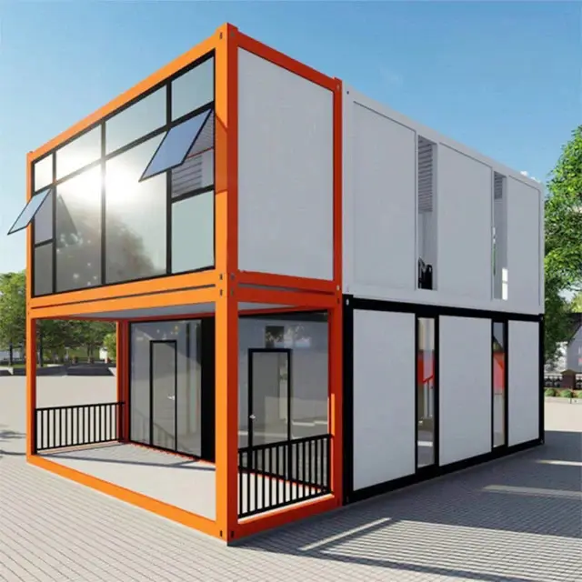 Casa modular pré-fabricada de parede de vidro luxuosa moderna dobrável, recipiente modular, estilo chinês, para apartamentos, hotéis e resorts, casas de campo