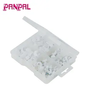 BSCI Approved Factory Price Hot Sale mini pack 86pcs round white electrical wire cable clip with steel nail