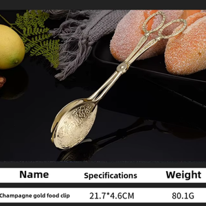 Châu Âu <span class=keywords><strong>Retro</strong></span> Phong Cách Đa Chức Năng Thực Phẩm Kẹp Kẽm Hợp Kim Bánh Mì Clip Phục Vụ Đồ Dùng Cho Nhà Hàng Khách Sạn Nhà Hàng Tự Chọn Salad Bít Tết - Product Image 4