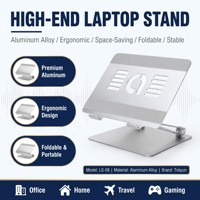 Support de tablette PC en alliage d'aluminium pliable haut de gamme, design flexible, gain de place, compatible OEM/ODM, fabriqué par Tokyun LS-09