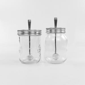 Couvercle de pot Mason avec distributeur de miel Couvercle d'agitateurs de miel en acier inoxydable avec couvercle en nid d'abeille - Product Image 6