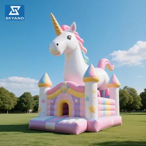 Château gonflable licorne, château gonflable d'intérieur pour enfants avec toboggan et trampoline - Product Image 6