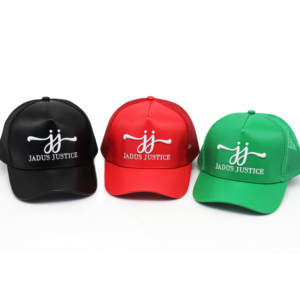 Fabricant usine casquette <span class=keywords><strong>de</strong></span> camion en maille chapeaux <span class=keywords><strong>de</strong></span> camionneur en cuir Logo <span class=keywords><strong>de</strong></span> broderie personnalisé - Product Image 5