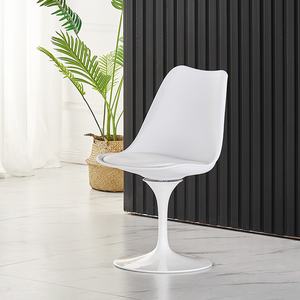 Modern New Design Swivel White Kitchen Restaurant Furniture Plastic <b>Tulip</b> <b>Chairs</b> Dining <b>Chair</b> with Cushion Seat - Product Image 3