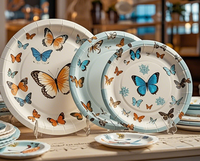 Assiettes jetables biodégradables Matière première Plats en papier Fournitures de fête