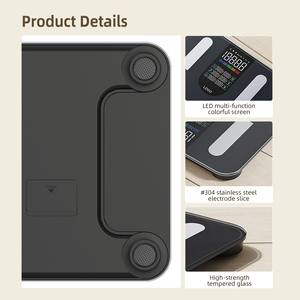 Único <span class=keywords><strong>Digital</strong></span> Balanças Banheiro 4 Eletrodo para Bluetooth BMI Indicador de Gordura Corporal 227kg Customizável Vidro Saúde Pesando OEM ODM - Product Image 4