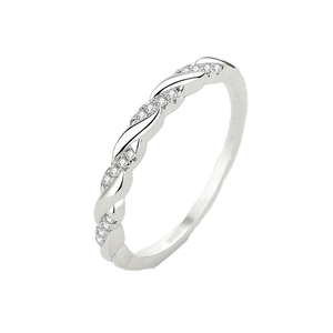 CAOSHI Customizable Simple Silver Plated <b>Cubic</b> <b>Zirconia</b> Wedding <b>Rings</b> Fashionable Trendy Couple Twisted Finger <b>Rings</b> for Gifts - Product Image 1