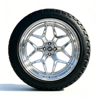 JJSEES Jantes en aluminium forgé monobloc 6061-T6, finition argent poli, 5x114.3 5x112 5x120, roues tout-terrain MT pour SUV BMW