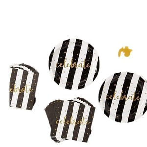 Ensemble de vaisselle jetable personnalisé DAMAI pour fête de remise de diplôme, assiettes en papier jetables imprimées pour la remise de diplôme - Product Image 2