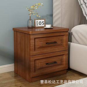 Wooden bedside table, cross-border creative home bedroom <b>small</b> bedside storage <b>cabinet</b>, solid wood multi-layer simple storage - Product Image 4