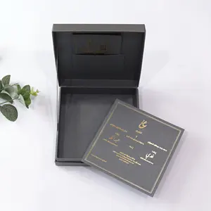 Luxe Bruiloft Uitnodiging Kaart Met Goud Folie Hardcover Stof Bogen En Kleine Kaart