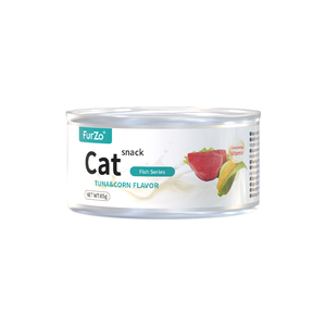 Paquete de 24 latas de aperitivos húmedos para gatos, comida enlatada con sabor a atún y maíz para gatos, tiras de carne de engorde, comida básica para gatos, perros, pescado - Product Image 1