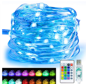 1/2/3/5/10/20/M RGB Copper Wire Lamp With 16 Colors <strong>Remore</strong> USB LED String Flower Wreath Wedding Christmas Decoration Lamp - Product Image 2