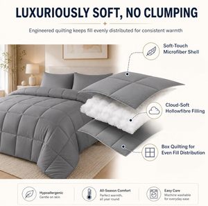 Piumino Matrimoniale Yintex 10.5 Tog per Notti Fredde <span class=keywords><strong>Invernali</strong></span>, Trapunta Spessa e Confortevole, Design per Tutte le Stagioni, Anallergico, Certificato Oeko-tex, Durevole per la Casa - Product Image 3