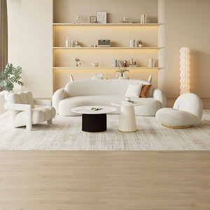 Yazhi thiết kế mới mặt trăng cong <span class=keywords><strong>SOFA</strong></span> PHÒNG KHÁCH đồ nội thất nhà thoải mái phòng khách hiện đại Trắng Cừu len vải <span class=keywords><strong>sofa</strong></span> - Product Image 5