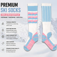 Chaussettes de ski en laine, coton et nylon à compression, personnalisables avec logo, pour le sport, montantes jusqu'au genou, chaudes, épaisses, avec fond en tissu éponge, pour l'hiver, vente en gros