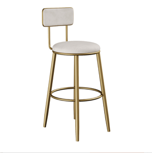 Taburete de Bar Escandinavo de Moda con Patas Metálicas Elegantes y Cojín Acolchado, Ideal para <span class=keywords><strong>Desayunador</strong></span>, Pub, Vestíbulo de Hotel - Product Image 4