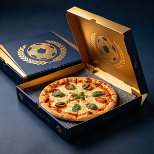 Caja de Pizza con Logotipo Personalizado Impreso |   <span class=keywords><strong>Cajas</strong></span> de Pizza con Logotipo <span class=keywords><strong>para</strong></span> Eventos de Partidos de Fútbol |   <span class=keywords><strong>Cajas</strong></span> de Pizza Corrugadas <span class=keywords><strong>para</strong></span> Llevar - Product Image 1