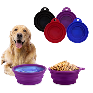 Plato Plegable de Silicona con Diseño Redondeado para Perros, Portátil para Viajes, Uso en Interiores y Exteriores, para Comida/Agua - Product Image 4