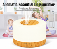 Diffuseur d'huiles essentielles ultrasonique à grande capacité, grain de bois blanc, humidificateur aromatique, 7 couleurs LED, brume silencieuse, minuterie