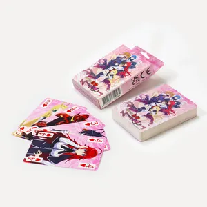 Cartas de jogo personalizadas de desenho animado, impressas em fábrica, cartas coloridas brilhantes de alta qualidade, cartas de jogo personalizadas