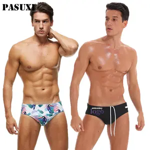 PASUXI Wholesale Men's Beach Style Swimming Trunks Multicolor Matching Triangle Fit Sexy Swimming Briefs