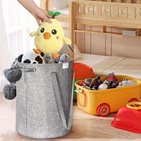 Panier à linge personnalisé avec poignées Poubelle de lavage pliante étanche autoportante Panier à linge rond pliable avec couvercle