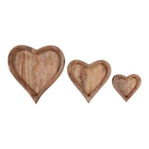 Set di vassoi in legno a forma di cuore per comodino, tavolino da caffè, decorazioni per la casa, portaoggetti per gioielli e vanità - Product Image 3